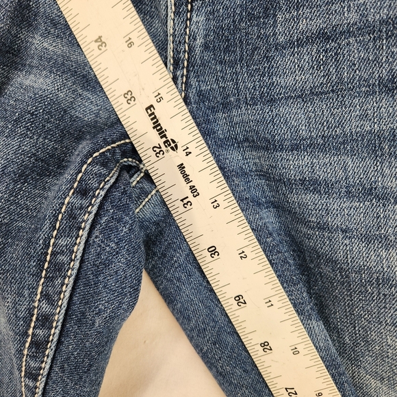 TK Axel Slim Boot Denim Jeans Men's 34x32 Distressed Classic Work Flap Pockets - Picture 8 of 8